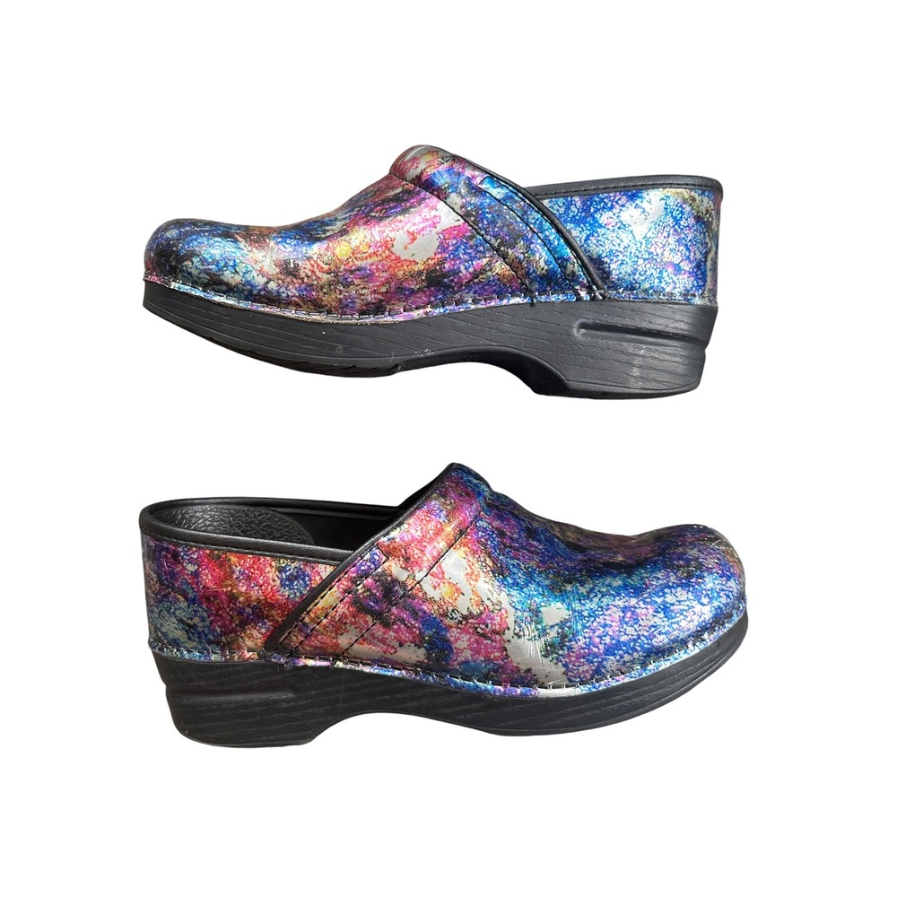 Dansko Professional Clogs Women 39 Multicolor‎ Galaxy Metallic Leather Good